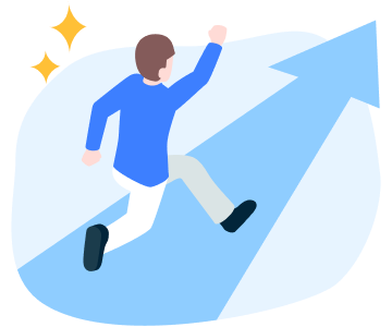 ITスキルを獲得してキャリアチェンジするイメージイラスト